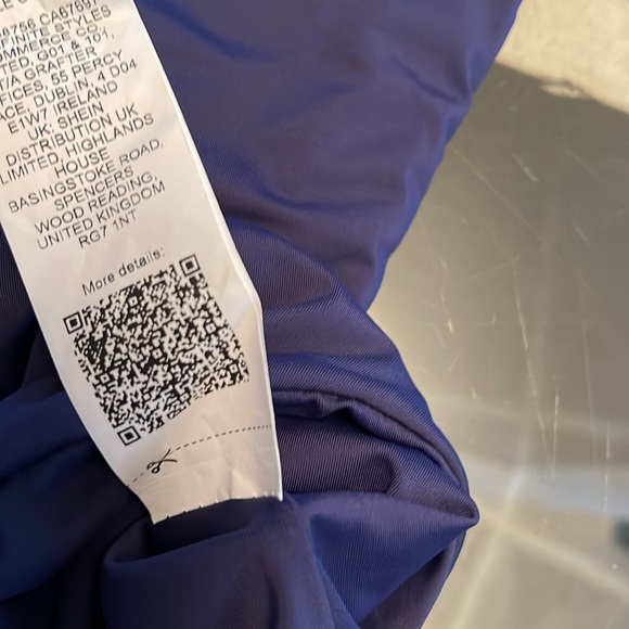 SHEIN, M,size 6,body suit,3 snaps,navy, lovely square neckline,fully lined NWT - Picture 3 of 12